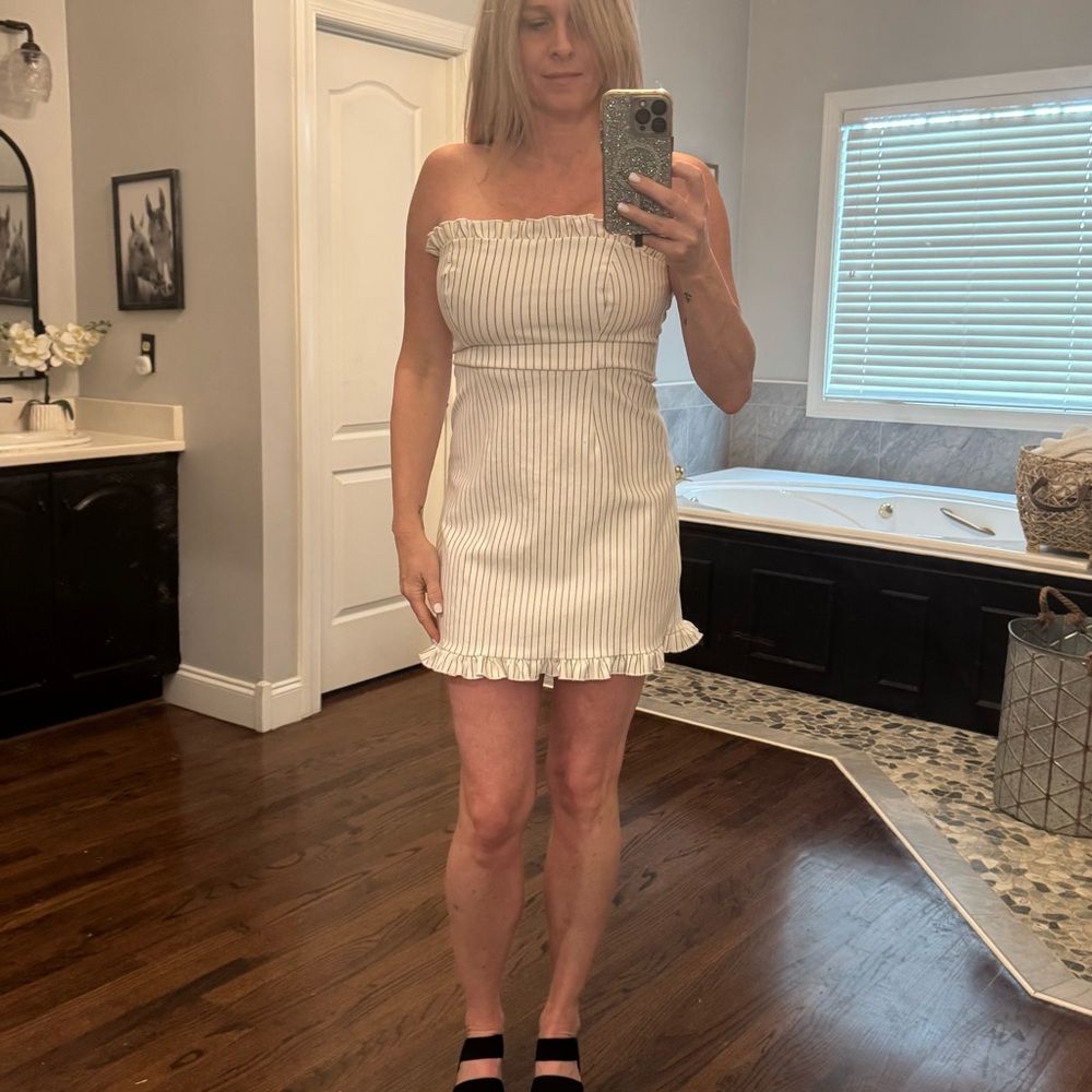 Striped White Dress